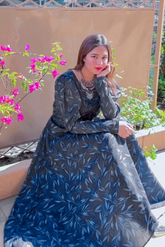 Inari Bluish Gray Floral Maxi - 334